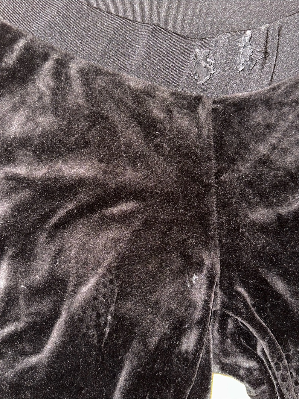 Y2K Distressed Juicy Couture Black Rhinestone Velour Pants - Picture 6 of 10
